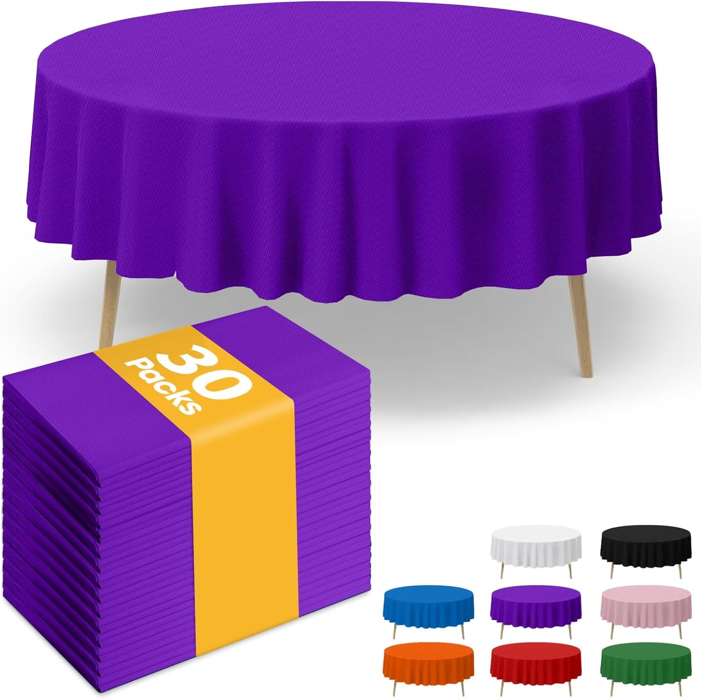 Niuara White Plastic Table Cloth - 30 Pack 54" × 108" Rectangle Disposable Tablecloths for 6FT Tables, Waterproof Table Cover for Party, Holiday & Gathering Use
