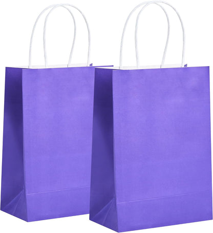 32 Pack Paper Gift Bags with Handles, 5.8"×3.2"×8.25" Party Favor Bags, Gift Bags, Small Gift Bags with Handles, Party Bags, Small Goodie Bags Bulk for Birthday, Crafts, Wedding, Party Supplies (8 Colors)