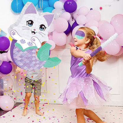 Dinosaur Pinata - Dinosaur Decorations with a Blindfold and Bat for Boys Girls Animal Themed Birthday Party Kids Classroom Game Decorations Supplies (15.7 x 11.4 x 3.1 Inches)