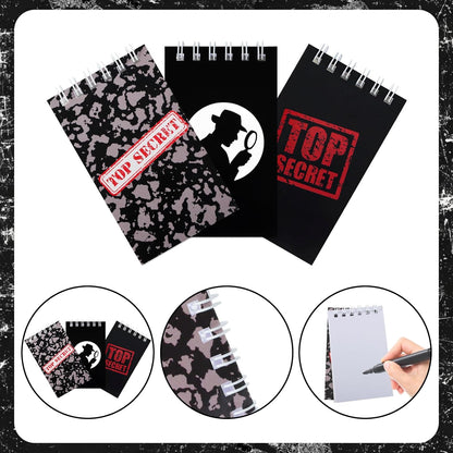 Hooqict 24 Pack Top Secret Mini Notebooks for Detective Party Favors Small Pocket Notebook Spiral Notepads for Mystery Decorations Goodie Bag Stuffers Pinata Fillers
