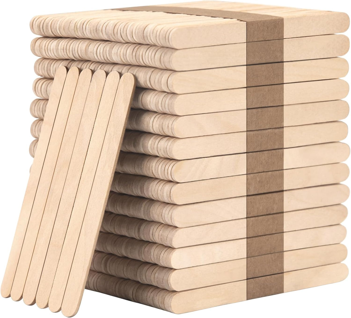 WISYOK 240 Pcs Natural Wood Craft Sticks, Popsicle Sticks, Lolly Sticks for Crafts 4.5 Inch, Ideal for Homeschool Arts and Crafts, Waxing Supplies, Classroom Art Supplies