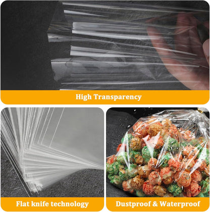 Labeol 200pcs Cellophane Bags 5x11 Treat Bags with Ties Clear Gift Candy Cookie for Packaging Party Favor Halloween Christmas Gift Wrapping
