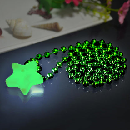 6 Pack Clear LED Glow Star Necklace Bulk Beaded Necklaces for Halloween Christmas Decorations Mardi Gras Party Favors