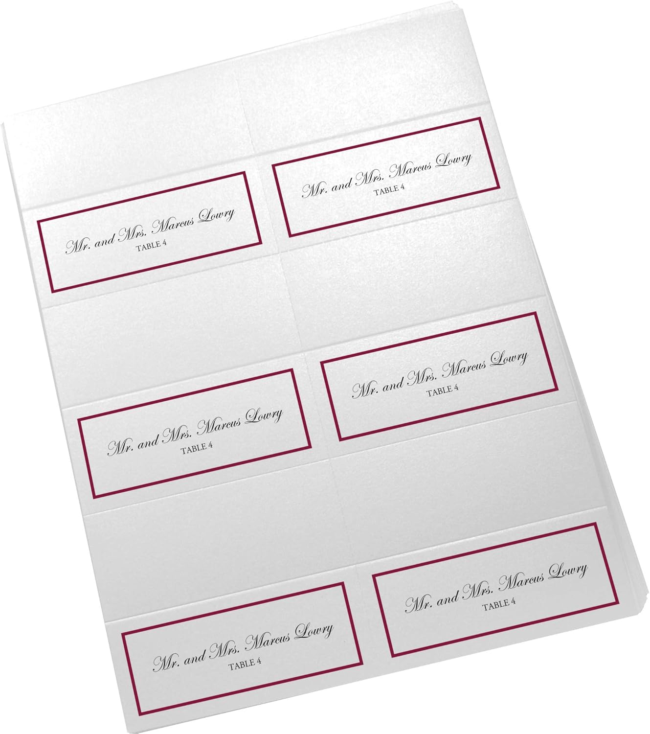 Single Line Border Printable Place Cards, Gold (Choose Color), Set of 60 (10 Sheets), Laser & Inkjet Printers - Wedding, Party, Dinner, and Special Events - Made in the USA