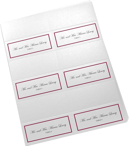 Single Line Border Printable Place Cards, Gold (Choose Color), Set of 60 (10 Sheets), Laser & Inkjet Printers - Wedding, Party, Dinner, and Special Events - Made in the USA
