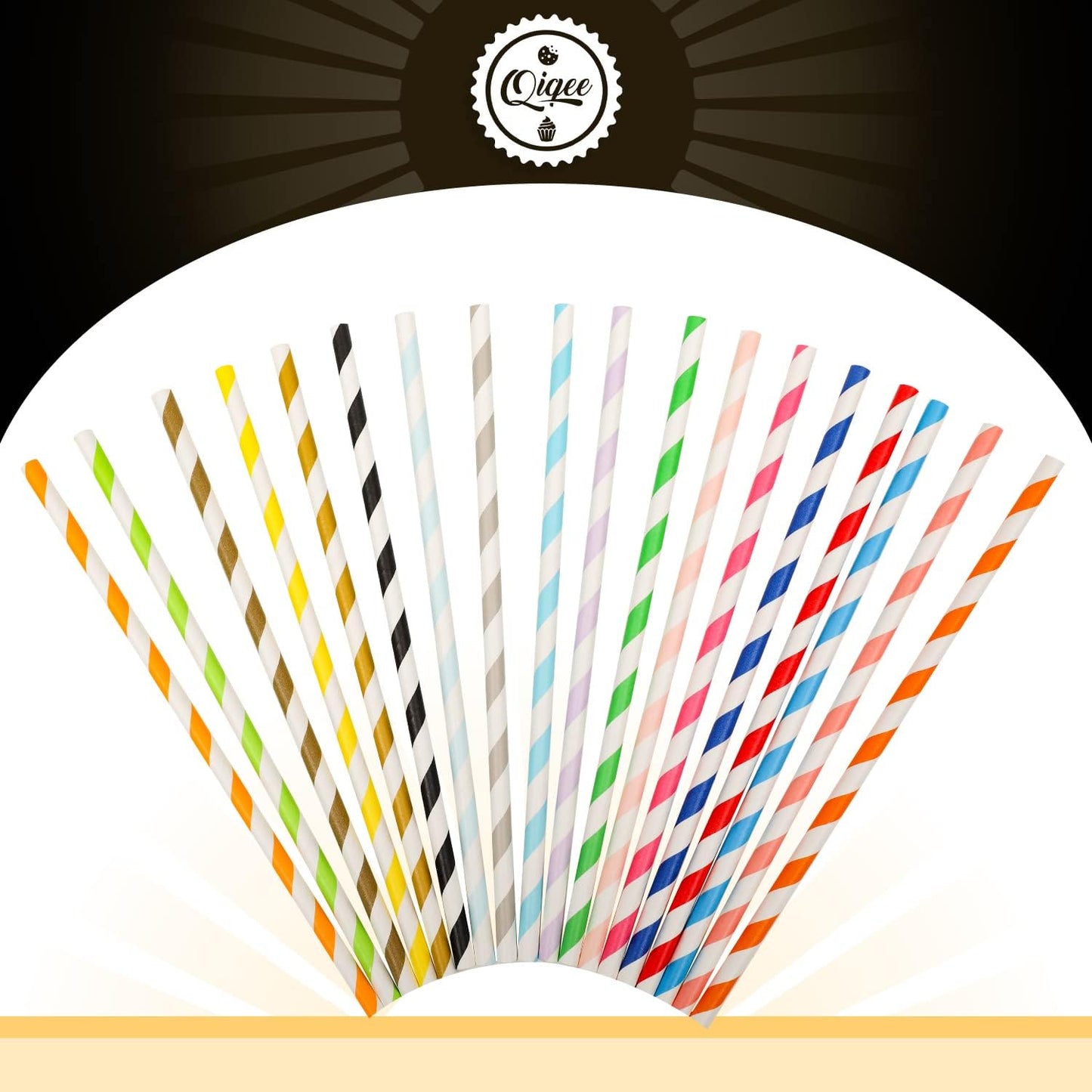 Pink Paper Straws 150pcs Disposable Straws Bulk (10 Pattern) qiqee