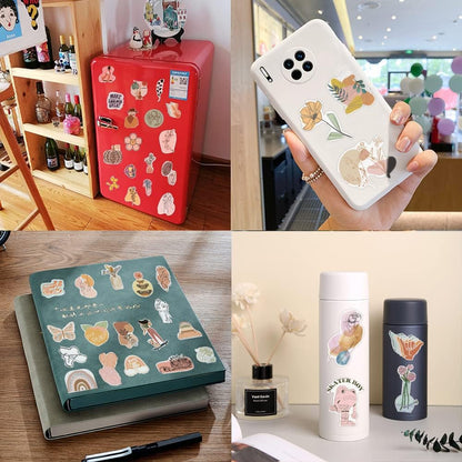 200Pcs Water Bottle Stickers for Kids, Cute Stickers for Water Bottles, Vinyl Waterproof Aesthetic Laptop Sticker Pack Classroom Prizes Skateboard for Kids Teens Girls Students (Cute-200pcs)