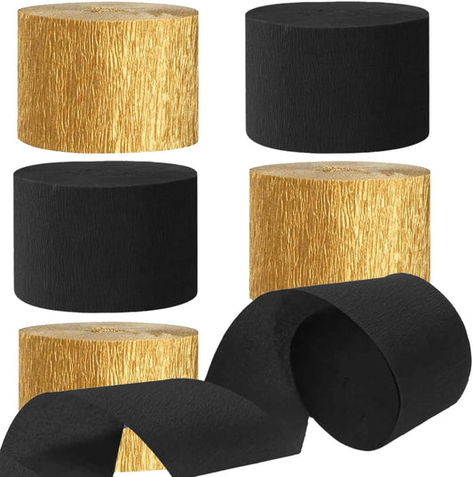 We Moment Dusty Blue Light Blue White Crepe Paper Streamers 1.8 Inch Widening 6 Rolls, 82 Feet per Roll for Birthday, Baby Shower, Wedding Party Decorations