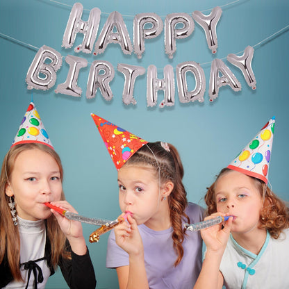 PIGETALE Happy Birthday Banner, 16 Inch Mylar Foil Letters Sign Bunting Happy Birthday Balloon Letters Balloons Reusable Ecofriendly Material for Girls Boys Kids Women Men (Hot Pink)