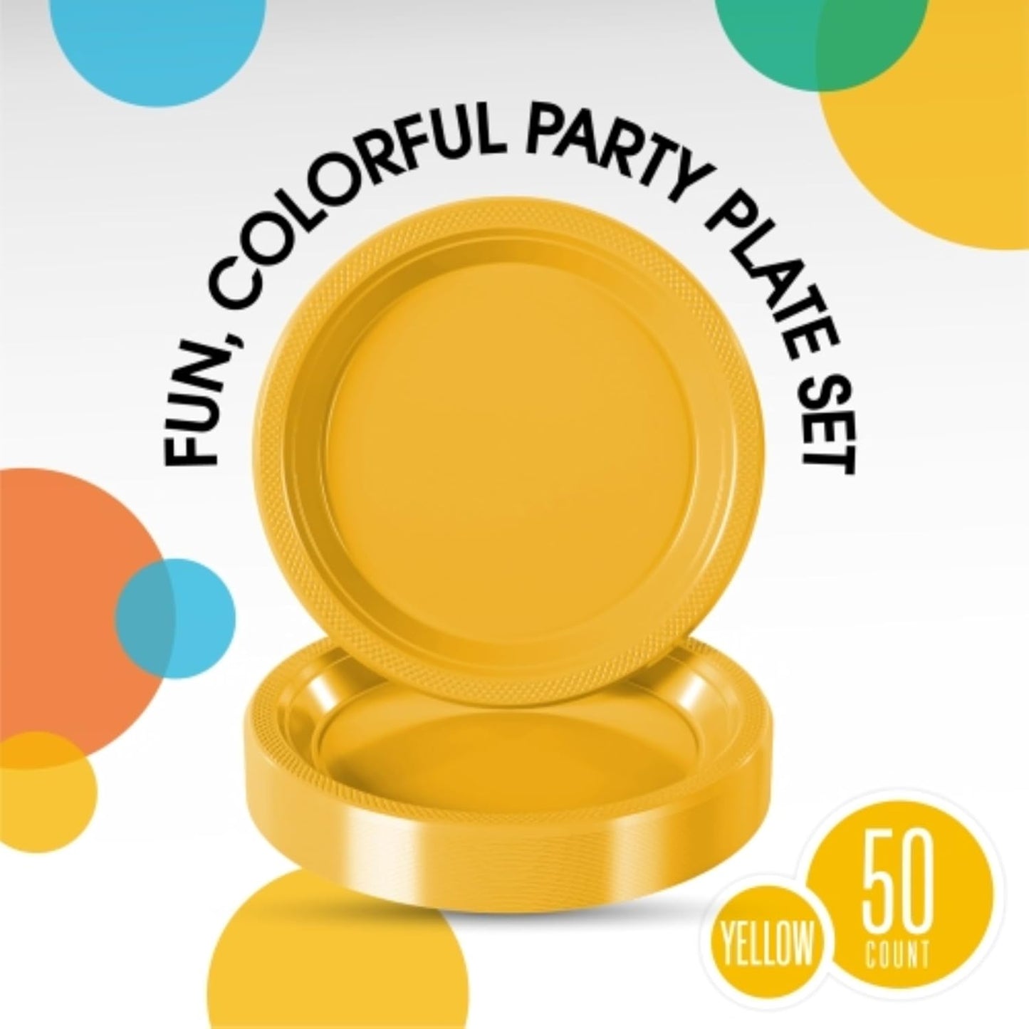 Exquisite Party Solids Red Plastic Plates For Party Supplies 10" Red Disposable Plates Heavy Duty 50 Pcs Plastic Dinnerware Sets Heavy Duty 350 GSM Disposable Dinnerware Set