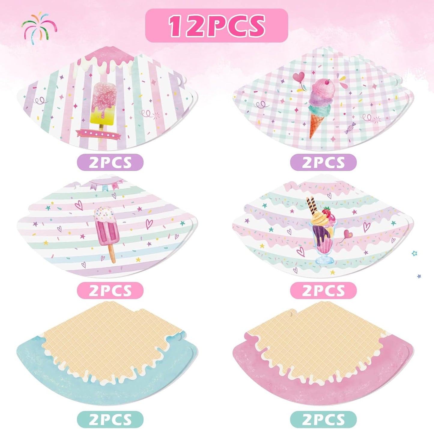 WERNNSAI Birthday Party Hats - 12 Pcs Birthday Party Supplies Cone Hat Headbands Colorful Paper Party Hats for Kids