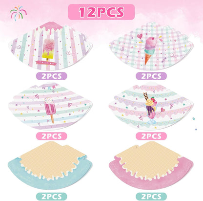 WERNNSAI Birthday Party Hats - 12 Pcs Birthday Party Supplies Cone Hat Headbands Colorful Paper Party Hats for Kids