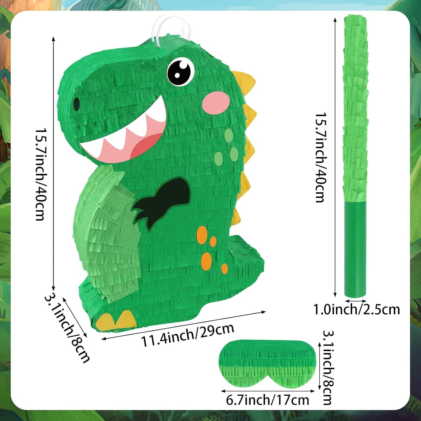 Hooqict Mexican Pinata with Blindfold and Bat Stick Party Pinata for Fiesta Carnival Cinco de Mayo Decorations Kids Adults Mexican Party Games Birthday Party Supplies