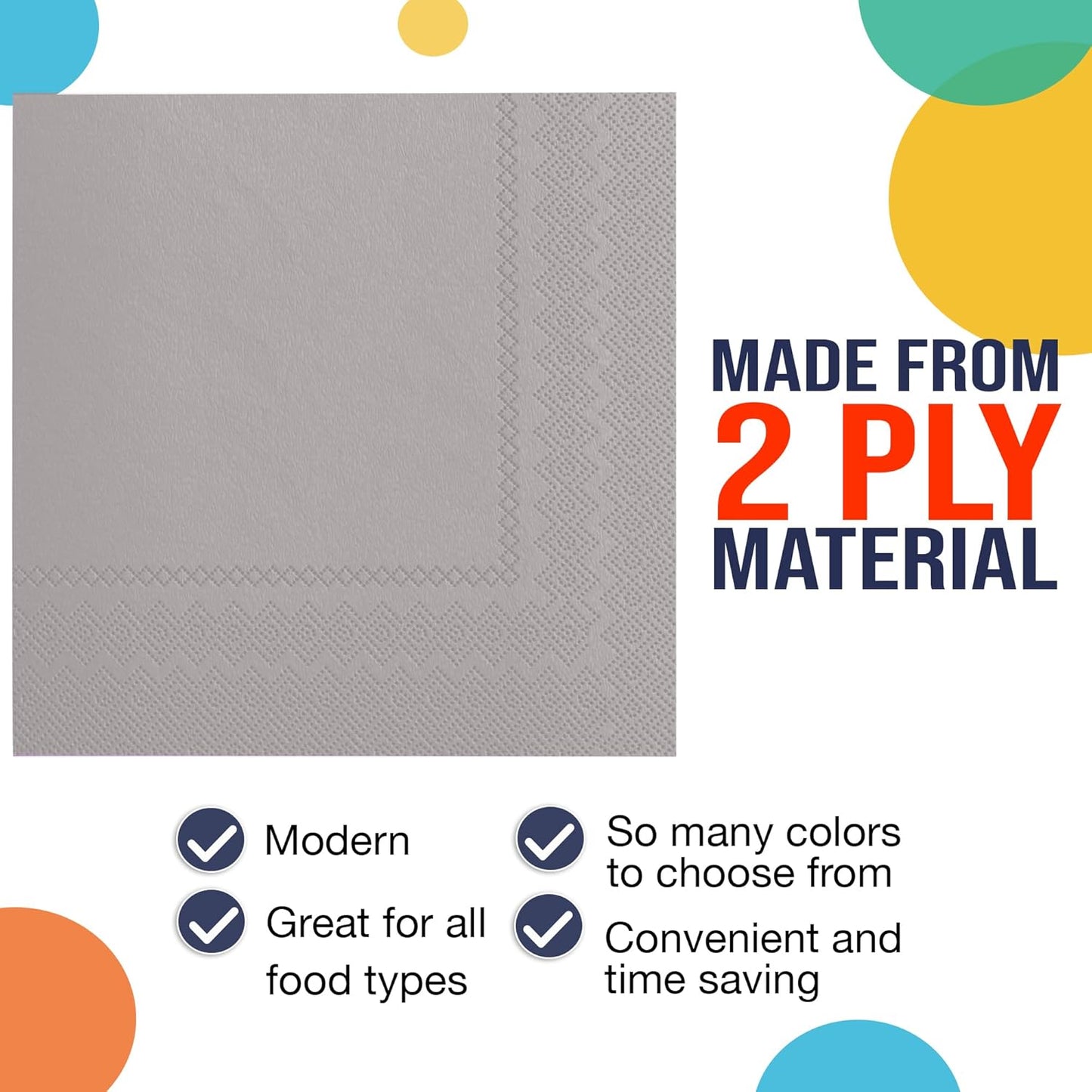 Party Solids Purple Paper Napkins Disposable Everyday 50 Pcs 2 Ply Purple Dinner Napkins Paper Everyday For Parties & Party Supplies