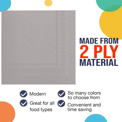 Party Solids Purple Paper Napkins Disposable Everyday 50 Pcs 2 Ply Purple Dinner Napkins Paper Everyday For Parties & Party Supplies