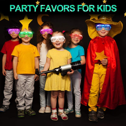 TURNMEON 20 Pack LED Glasses Party Favors, 6 Colors Light Up Glasses Glow In The Dark Party Supplies Shutter Shades Glow Sticks Glasses Neon Party Birthday Wedding Concerts Pool Patriotic