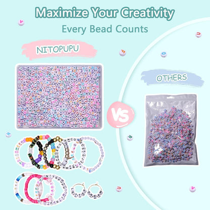 1000Pcs Glow Letter Beads Acrylic Alphabet Bead Glow in The Dark, 4x7 mm Round Beads for Friendship Bracelets and DIY Crafts