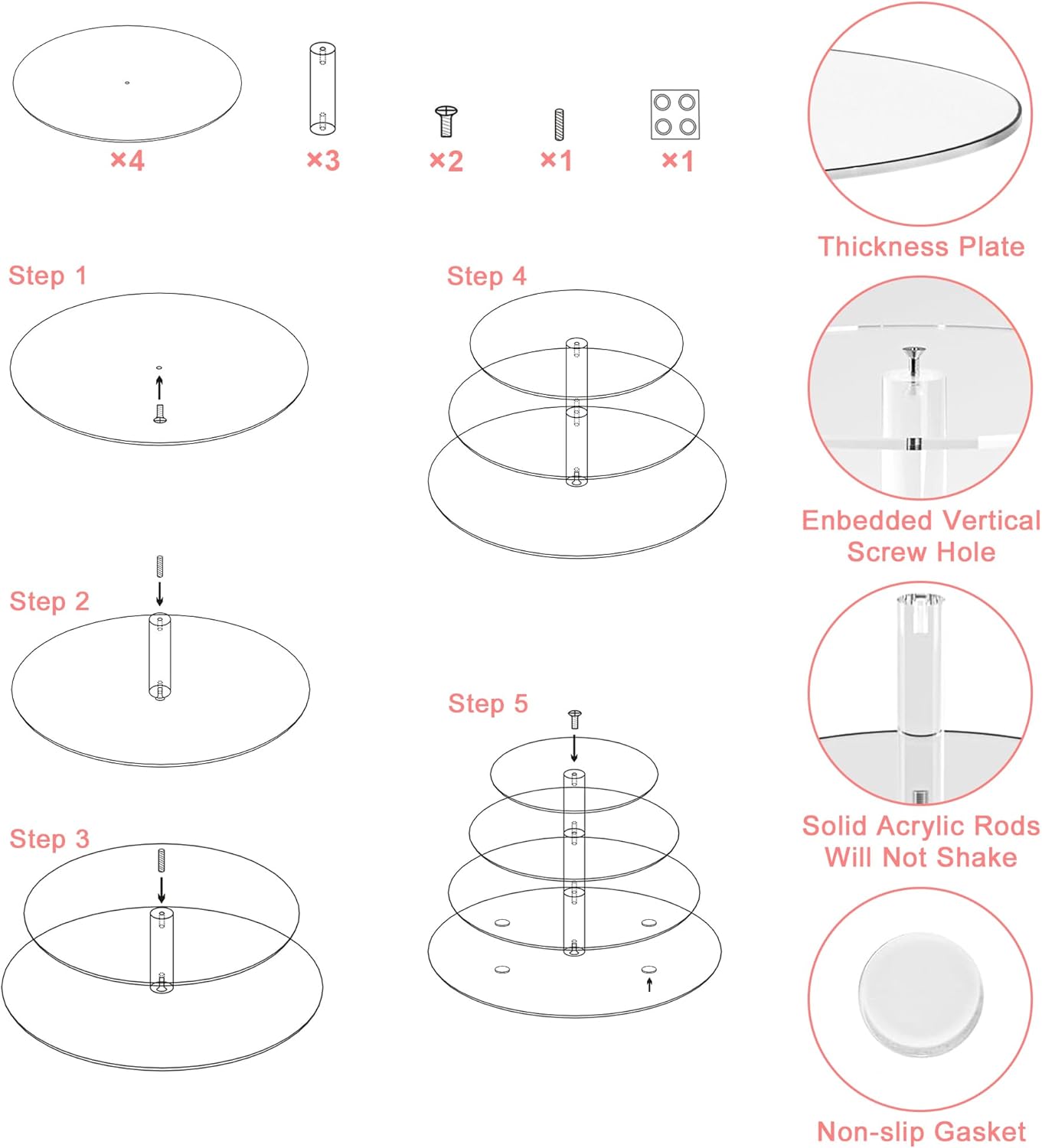 Acrylic Cupcake Tower, 7-Tier Round Cake Stand for 100 Cupcakes, Dessert Display for Parties & Weddings