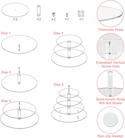 Acrylic Cupcake Tower, 7-Tier Round Cake Stand for 100 Cupcakes, Dessert Display for Parties & Weddings