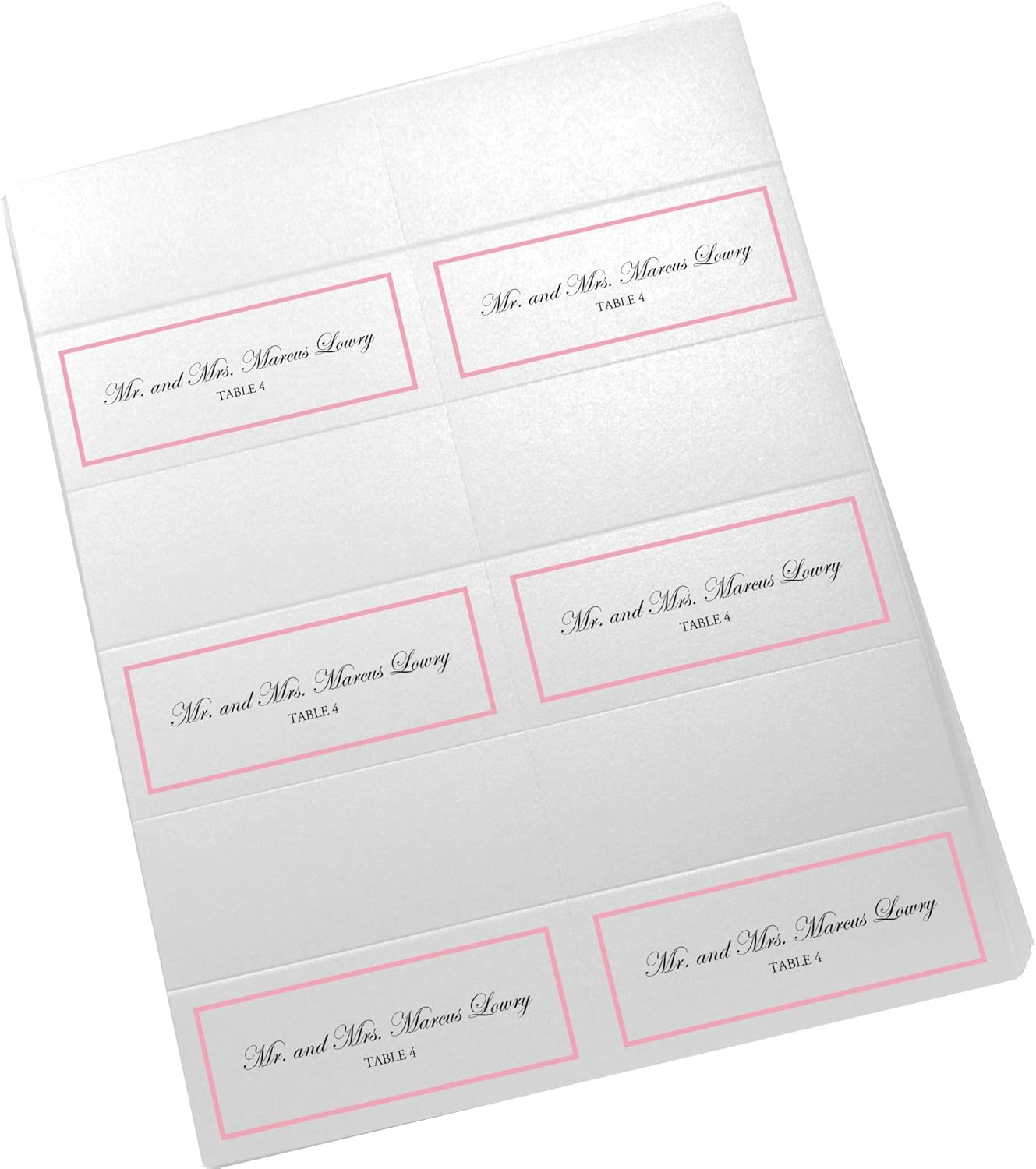 Single Line Border Printable Place Cards, Gold (Choose Color), Set of 60 (10 Sheets), Laser & Inkjet Printers - Wedding, Party, Dinner, and Special Events - Made in the USA