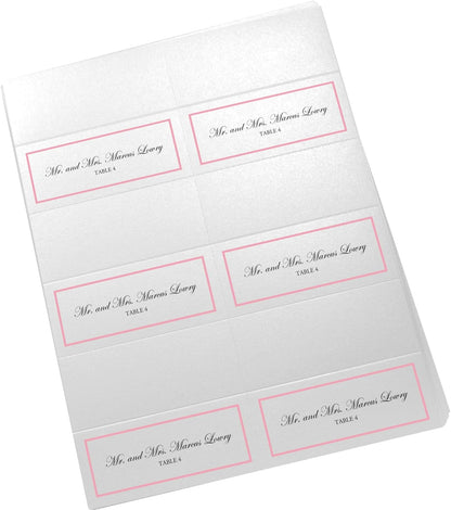 Single Line Border Printable Place Cards, Gold (Choose Color), Set of 60 (10 Sheets), Laser & Inkjet Printers - Wedding, Party, Dinner, and Special Events - Made in the USA