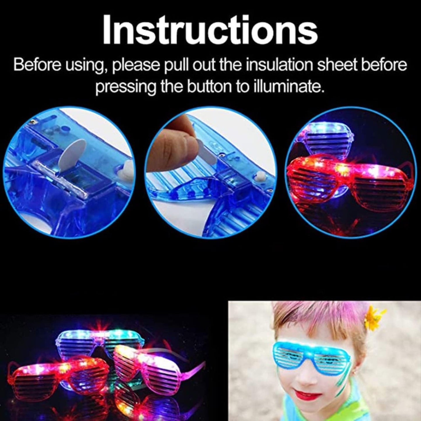62 Pcs LED Light Up Party Favors 12 Glow Glasses with 50 Glow Sticks Necklaces Bracelets Bulk Light Up Toys for Christmas Easter 4th of July Party Favors Neon Carnival