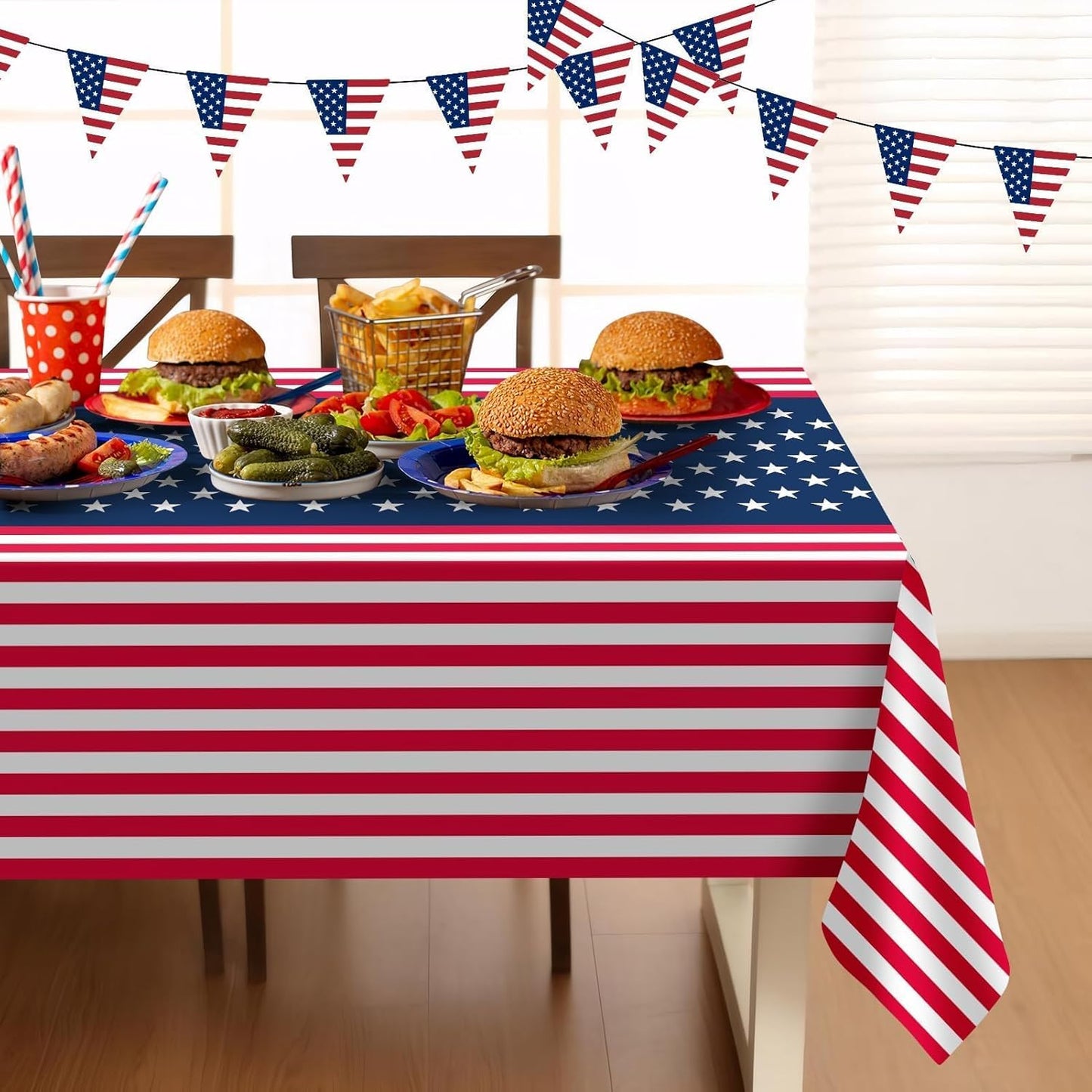 Childom 1 Pack Fourth of July Coloring Tablecloth for Kids,4th of July Crafts for Kids 30"x72" Giant Coloring Poster Table Cloth,Large Paper Poster Crafts Party Activities,4th of July Paper Tablecloth