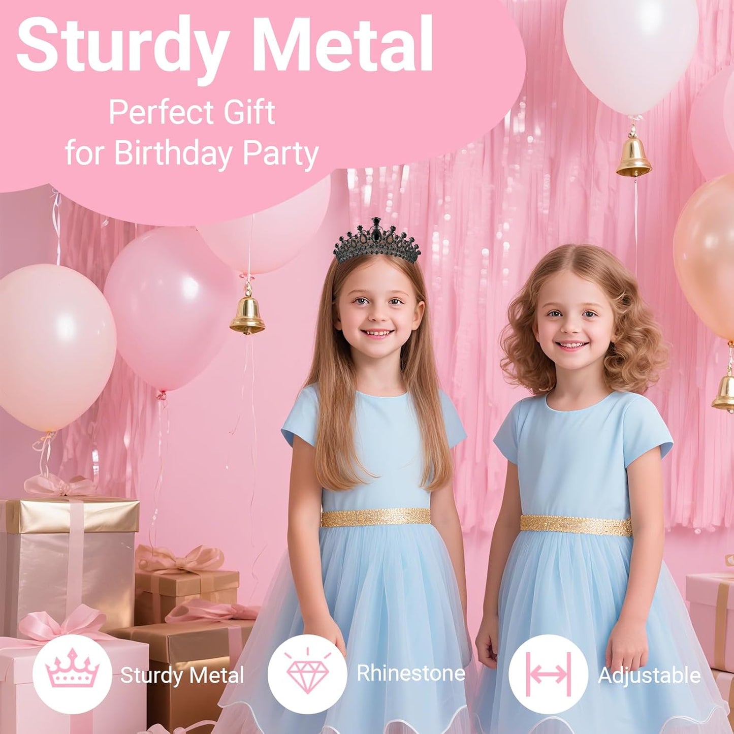 Birthday Tiara and Crown with Sash, Birthday Tiara for Women Party Silver