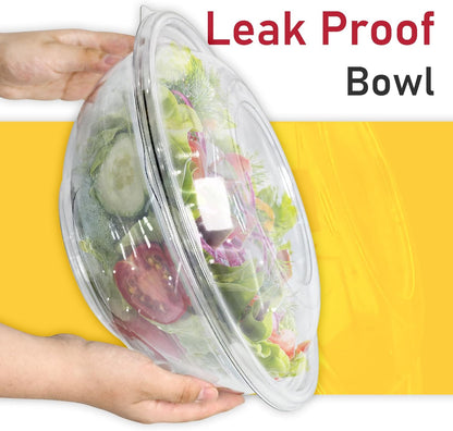 EcoDispose Clear Plastic Serving Salad Bowl Sets, 160 Oz 16PCS in 4 SETS - Round Large Disposable Bowls