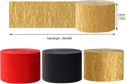 Navy-Blue White-Gold Crepe Paper Streamers - 9 Rolls Royal Blue Graduation 2025 Men Boy Birthday Party Decorations Streamer Wedding Bridal Shower Paper Garland Fathers Day Decor Panduola