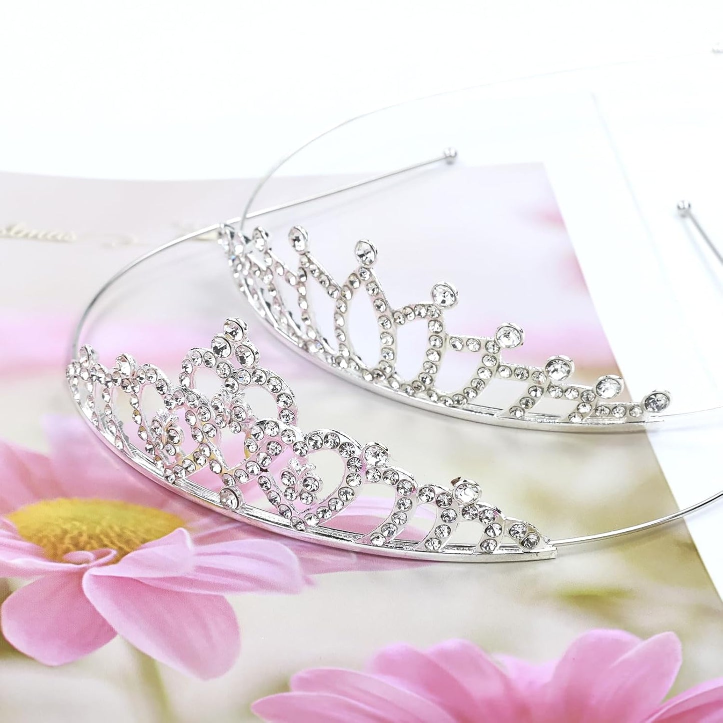 Lawie 8 Pack Birthday Tiaras, Rhinestone Crystal Princess Crowns, Silver Headbands for Women, Party Dance Homecoming Wedding Bridals