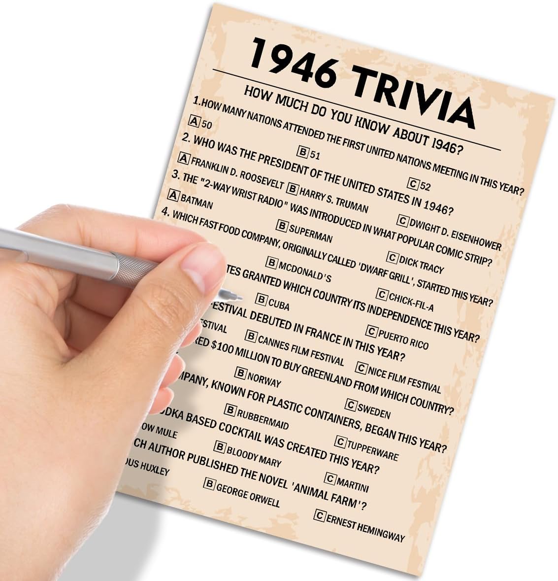 QUPT 40th Birthday Party Games, Movies in 1986 Games, Birthday Party Supplies for Adults, Fun 1986s Party Game，Pack of 30 Cards