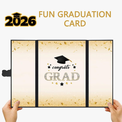 Vlipoeasn 2026 Graduation Guest Book Alternative, Black Gold Class of 2026 Graduation Party Decorations, Graduation Signature Book for 2026 College High School, Unique Graduation Gifts for Friends