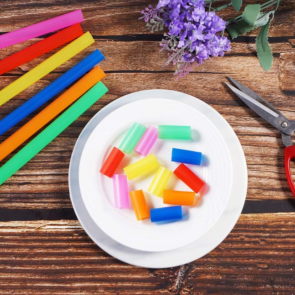 100 Pcs Jumbo Smoothie Straws,Colorful Disposable Wide-mouthed Large Straw.
