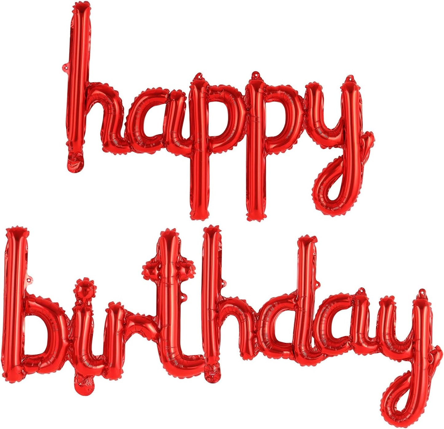Happy Birthday Balloons Banner Foil Letters Balloons Connected, Personalized Birthday Signs for Women Men Boys Girls Birthday Party Decorations, Small Gold