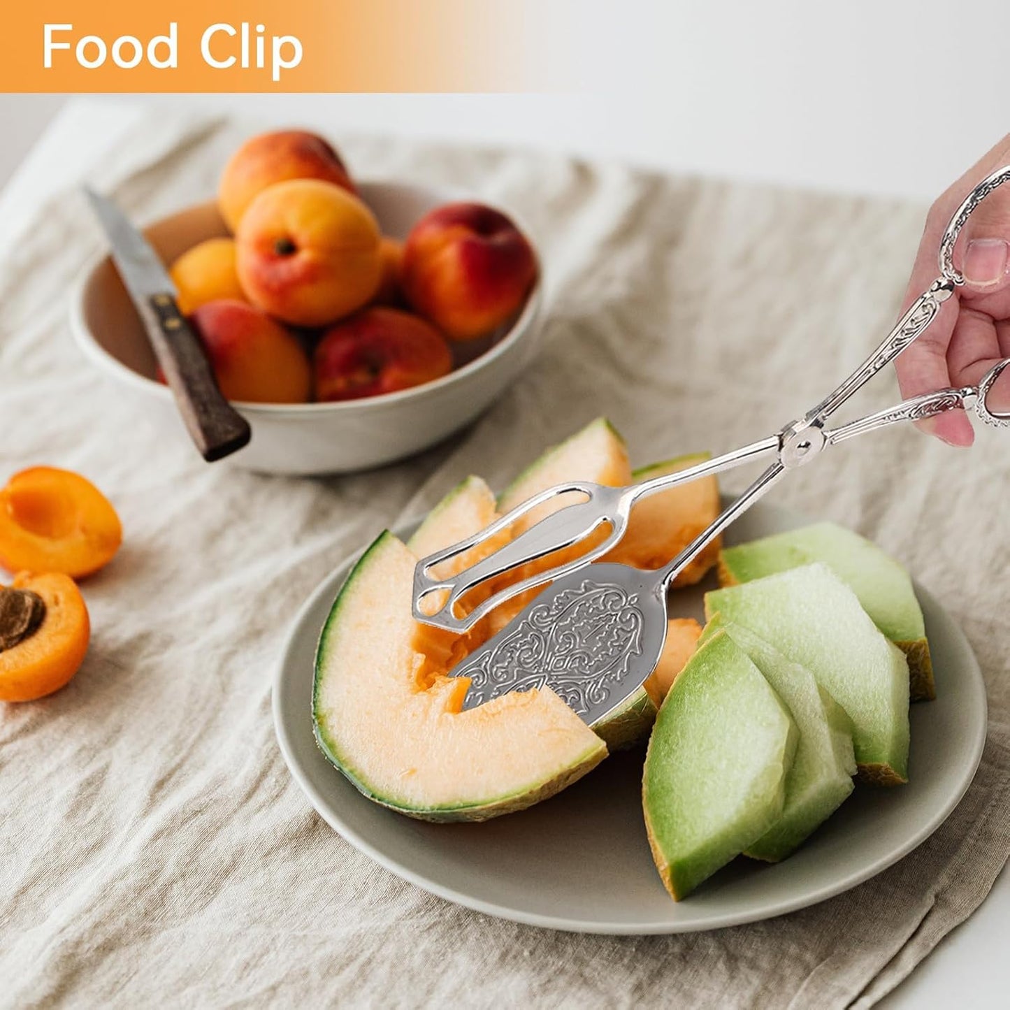 Gold Serving Tongs, Zinc Alloy Bread Clip Salad Pastry Food Tongs Lightweight Cake Astry Tong Kitchen Serving Clip for Serving Food Bread Cake, 23cm/9.1inx5cm/2.0in (1PCS, Gold)