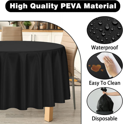 Kopokita 2PCS Black Plastic Tablecloths 54 x 108 Inch, Disposable Table Cloths Rectangle Party Table Covers