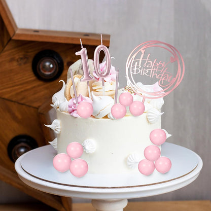 Yerliker 34 Pcs Happy Birthday Cake Toppers Decorations Birthday Candles DIY Cake Decor for Men Women Wedding Anniversary(Gold)