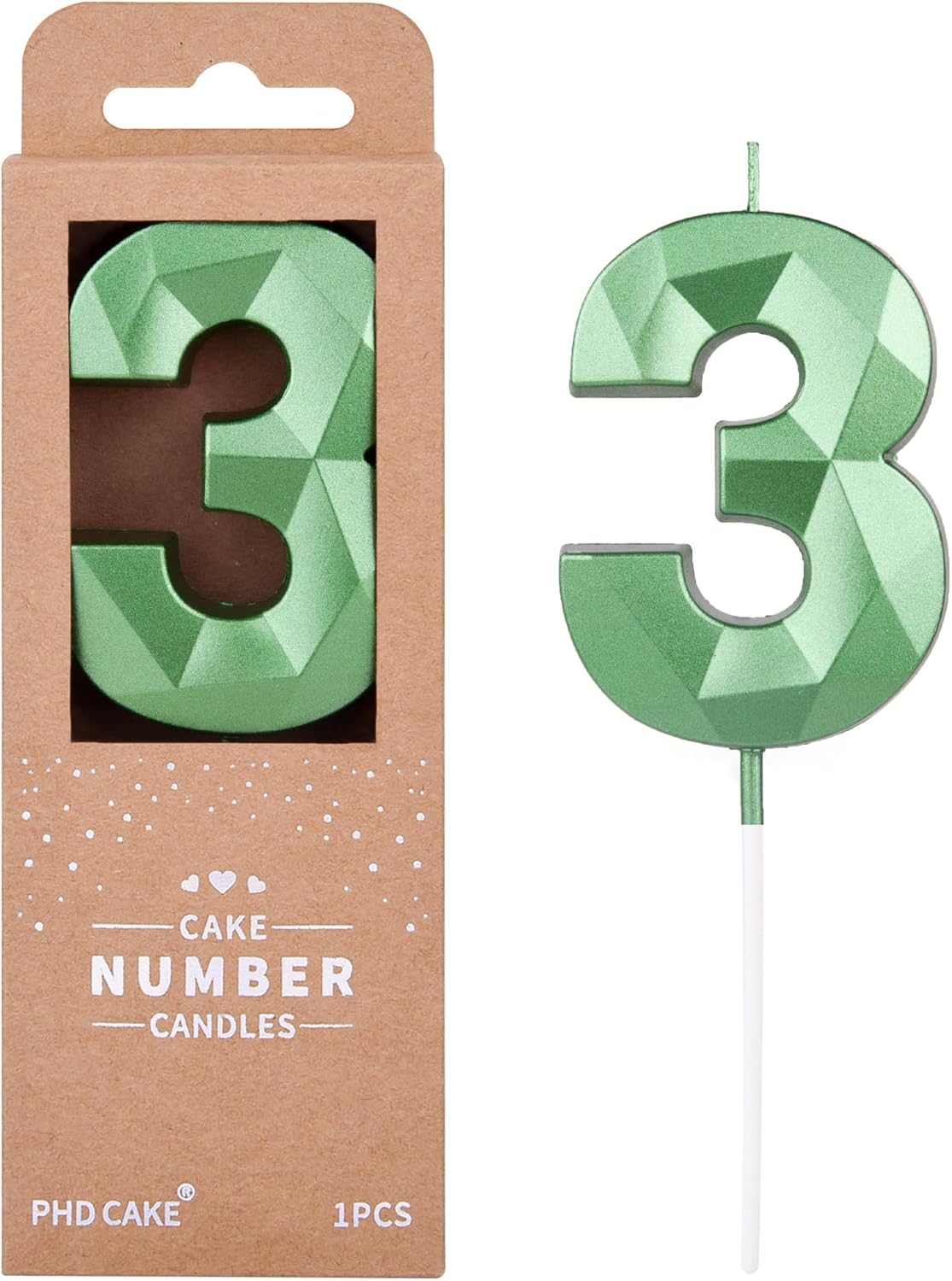 PHD CAKE 2.76 Inch Crystal Black 9 Number Birthday Candles, Black Number Candles, Cake Number Candles, Party Celebration