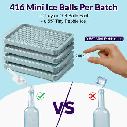 56pcs Ice Cube Tray with Lid and Bin – Stackable 4 Trays Plastic Silicone Freezer Mold, Large Ice Bucket with Scoop, Tong & 2 SS Straws – Easy Release Ice Maker for Cocktail, Coffee, RV, Whiskey