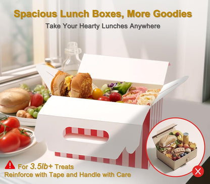 Happyhiram 30 CT Large Welcome Boxes with Handles White, 9x6x6 Gable Gift Easter Boxes Cardboard Paper Party Favor Boxes Barn Style Carry Out Box Recyclable Paper Gift Packaging Boxes for Food Box Lunch Cookies Donuts Baby Shower Bridal Shower Wedding
