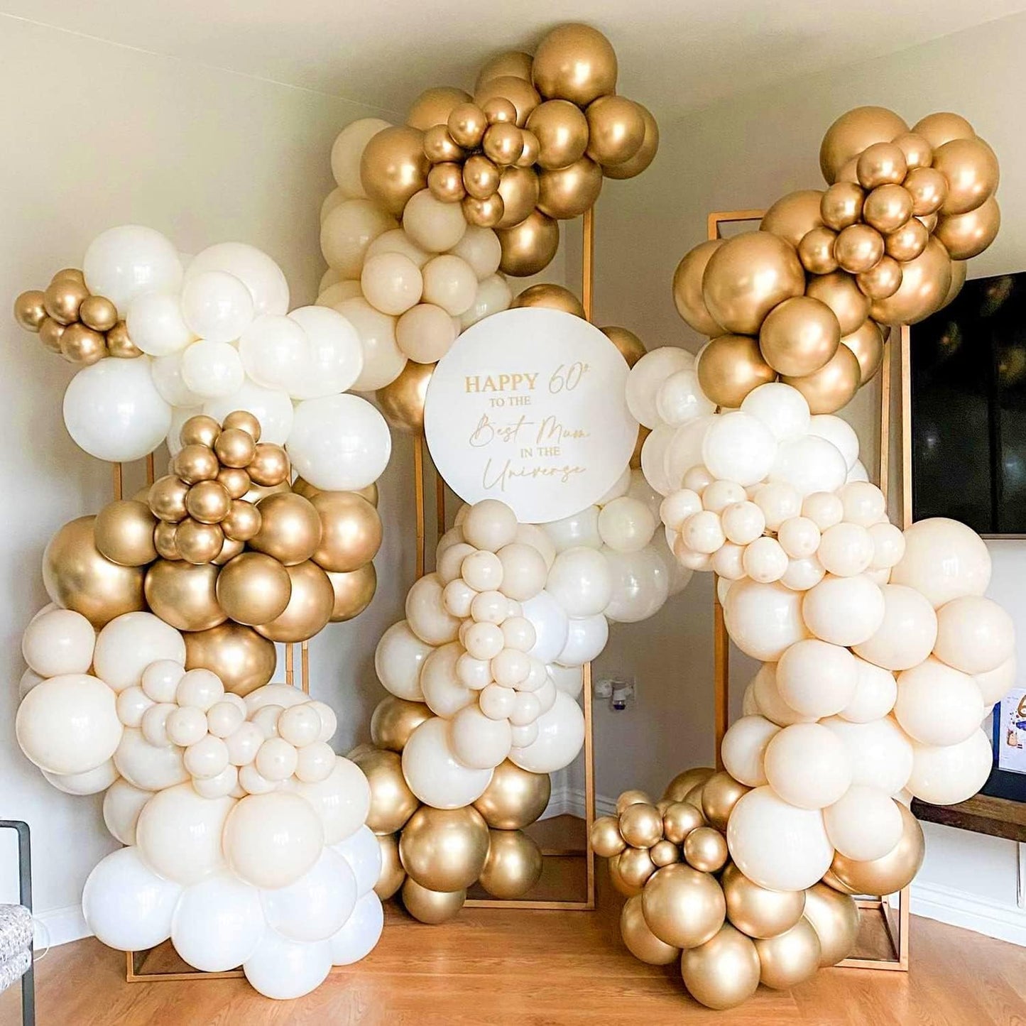 COKAOBE Pink Orange Balloon Garland Arch Kit, 124pcs Hot Pink Orange Chrome Metallic Gold Latex Balloons for Birthday Wedding Baby Shower Tropical Party Supplies Summer Party Decorations