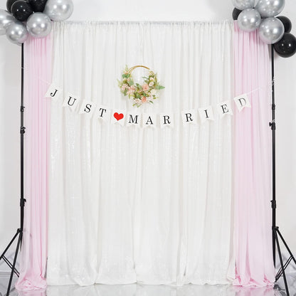 Poise3EHome Black Sequin Backdrop Curtains, 2 Panels 2FTx8FT Glitter Photo Booth Backdrop for Halloween Birthday Bachelorette Wednesday Twilight Party Decorations