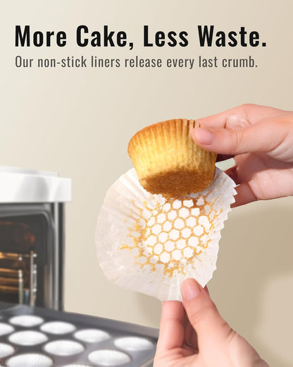 Bake Choice Non-stick 200pcs Standard Cupcake Liners for Baking, Natural, Food-grade Cupcake Wrapper, Greaseproof Parchment Muffin Liners