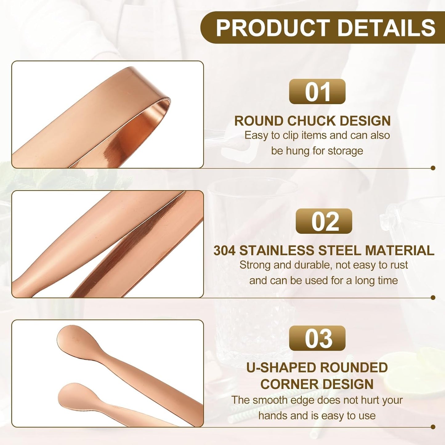 uxcell 2 Pcs Mini Serving Tongs, 4.3 Inch Kitchen Tong Stainless Steel Small Buffet Tongs Ice Sugar Tong for Serving Charcuterie Dessert Party Tea Party Bar Coffee, Gold