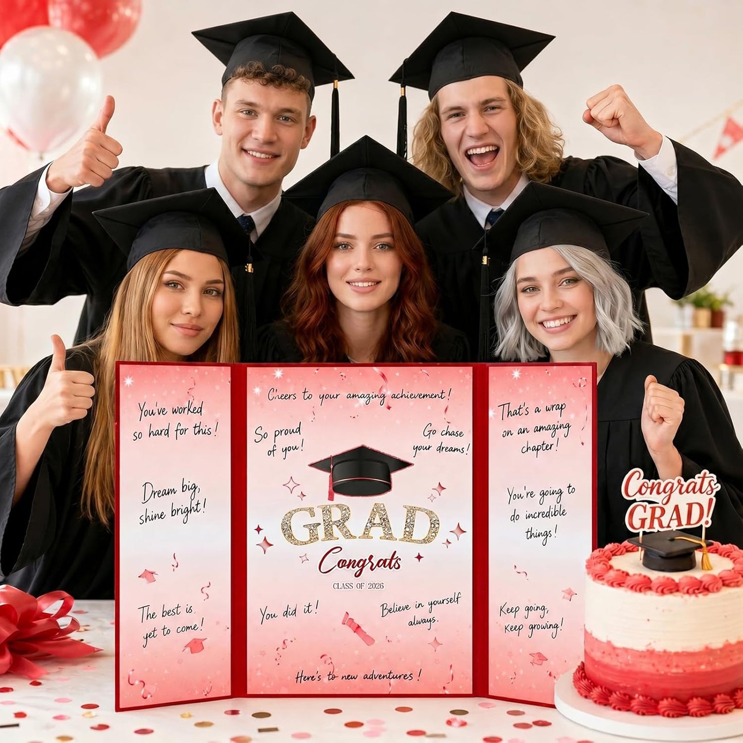 Graduation Guest Book 2026, Blue Gold Graduation Decorations Class of 2026 Graduates Sign in Book Signature Board Congrats Grad Decor Party Supplies, High School College Graduations Gifts for Her Him
