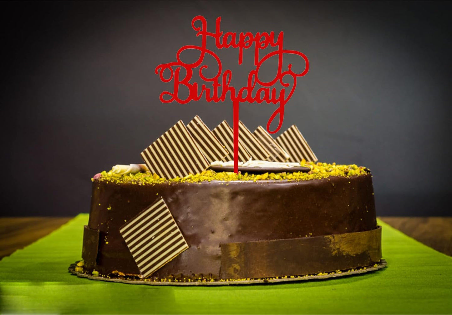 DIY Happy birthday Cake Topper Black Acrylic