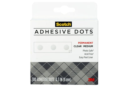 Scotch Adhesive Dots, Medium, 0.3 inches, 300 Dots/Pack, Easy Dispensing, Permanent, Photo-Safe, 1-Pack