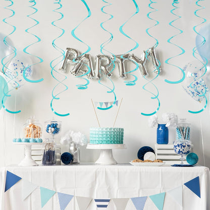 24 PCS Pink Hanging Swirl, Sparkle Ceiling Hanging Decorations, Plastic Streamer Party Decorations with Double-Swirls and Single-Swirls for Birthday Decorations, Easter, Graduation, Baby Shower