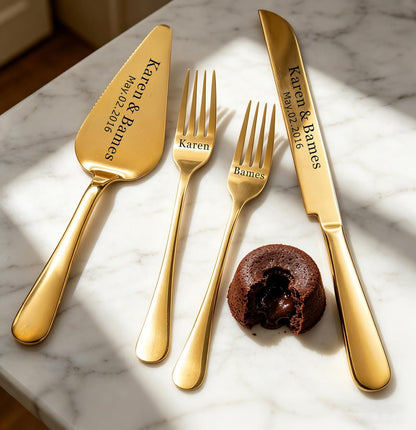Personalized Wedding Cake Knife and Server Set, Custom Cake Cutting Set for Wedding, Silver Cake Knife Set Stainless Steel, Customized Gifts for Weddings, Engagements, Anniversaries, Birthday(Silver)